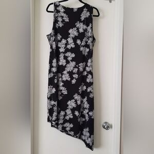 Floral Black and White Dress